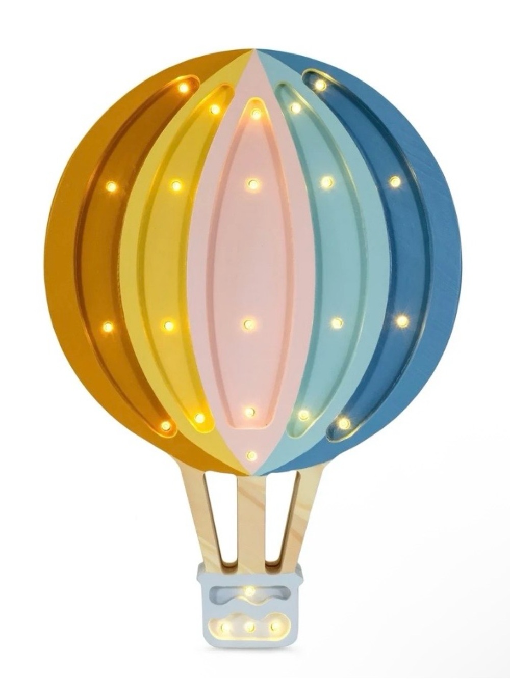 Little Lights Hot Air Balloon Lamp/Nightlight in Retro Rainbow MSRP $364 HTF